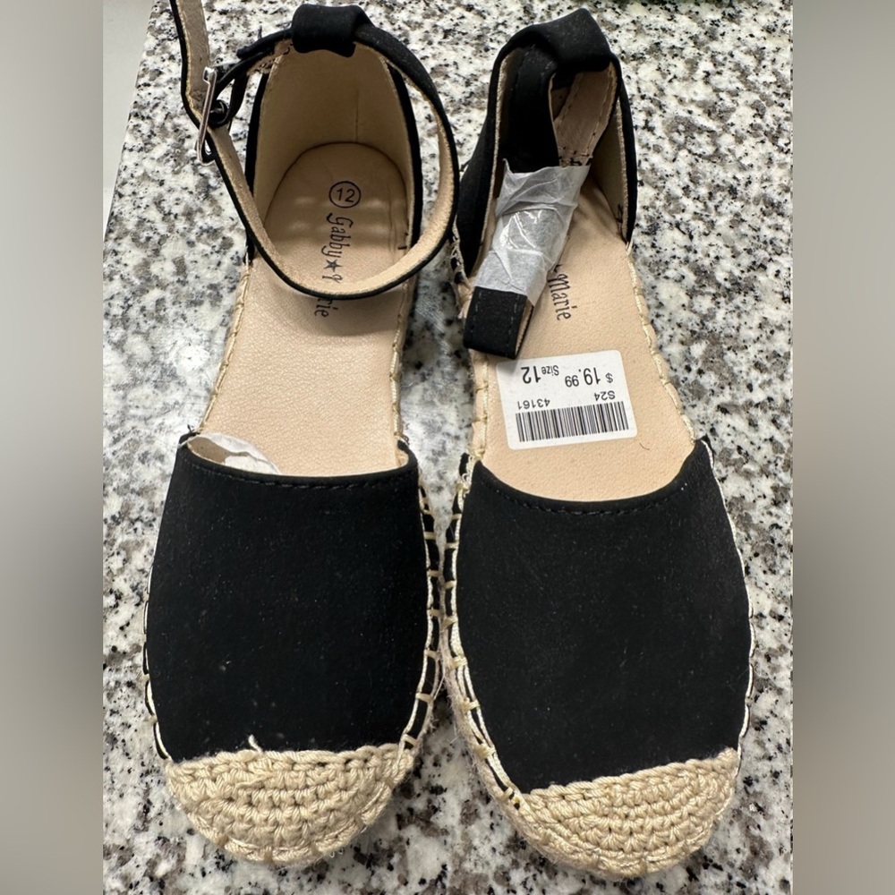 Gabby Skye Black Espadrille Flats